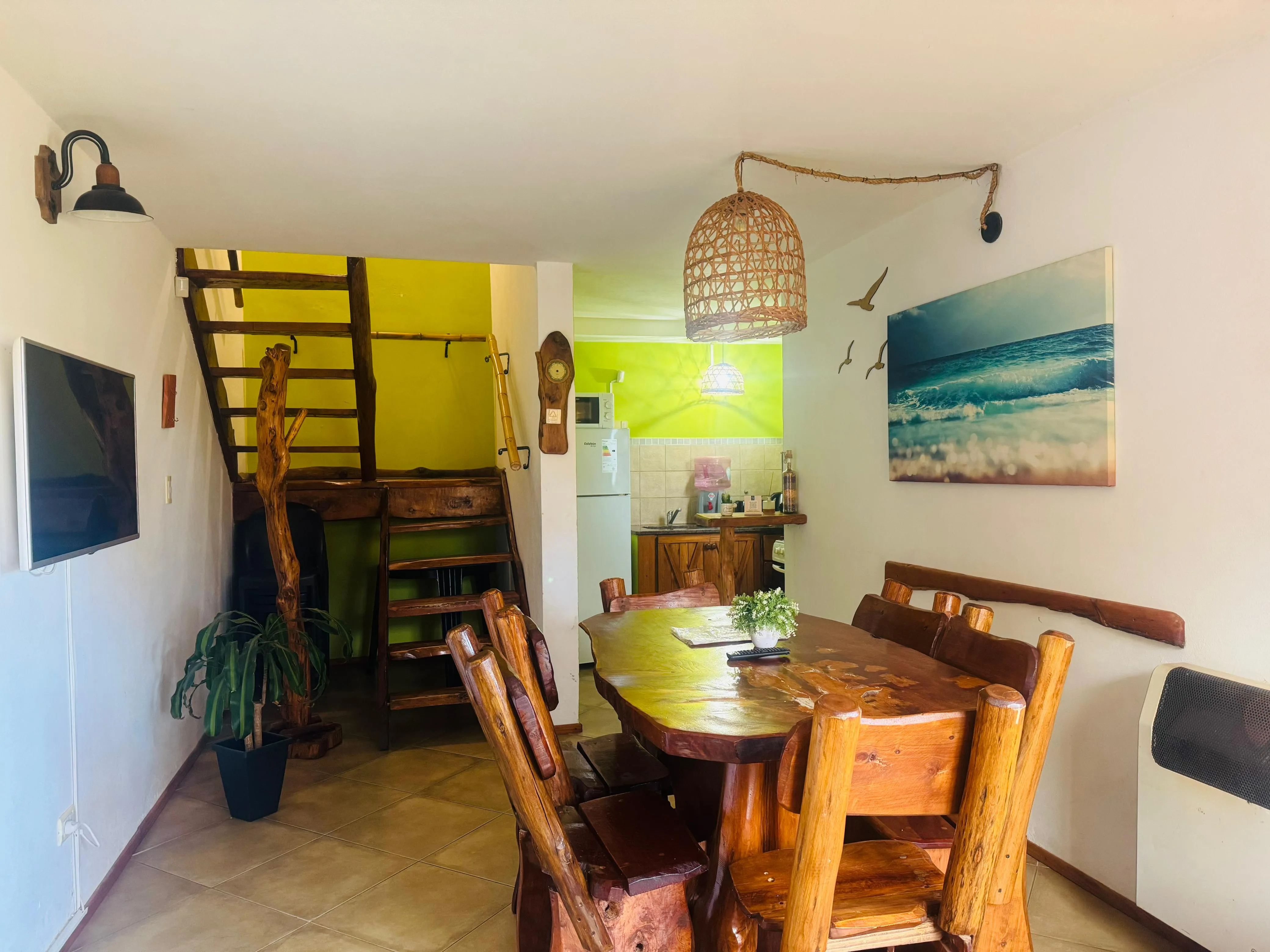 Interior de living de cabaña